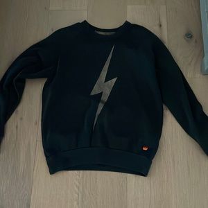 Aviator Nation Gray Sweatshirt Size M with Gold Lightning Bolt